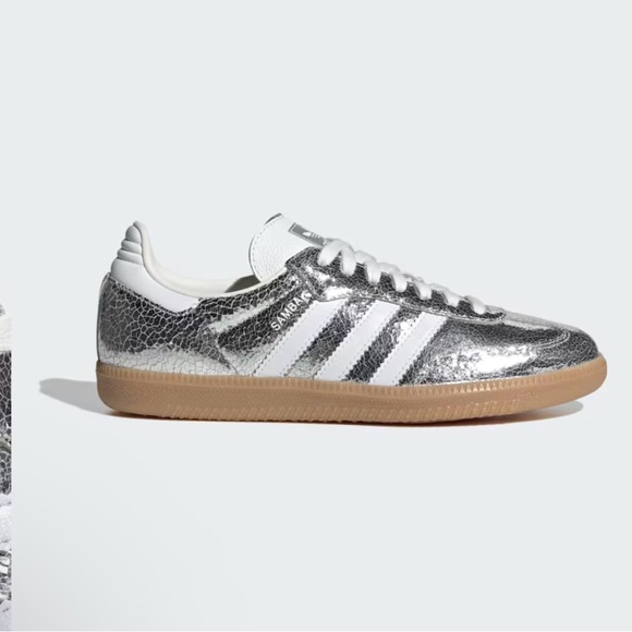 adidas Shoes - Adidas Samba OG Sneakers Silver Metallic Cloud White Core White Womens size 10